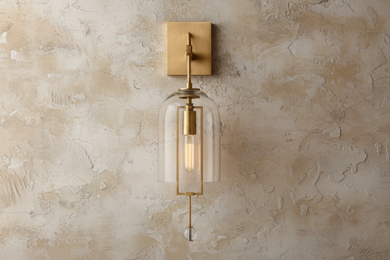 Black Glass and Copper Bell Wall Light for Hallway Living Room & Bedroom – Modern Vertical Sconce Casalolalights Luxury