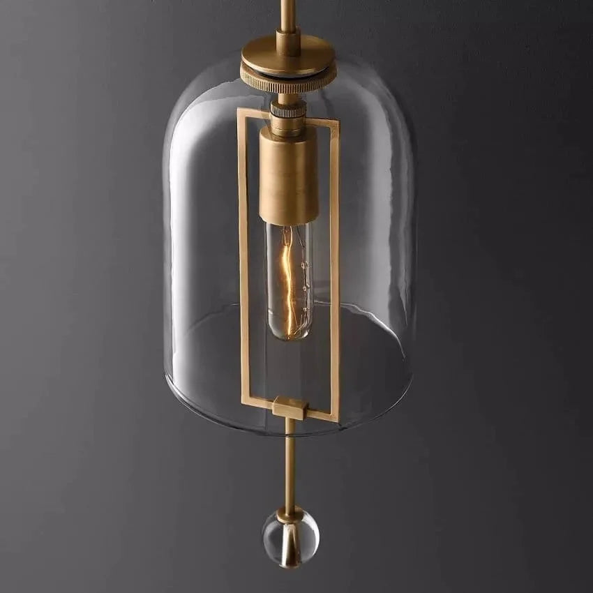 Black Glass and Copper Bell Wall Light for Hallway Living Room & Bedroom – Modern Vertical Sconce Casalolalights Luxury