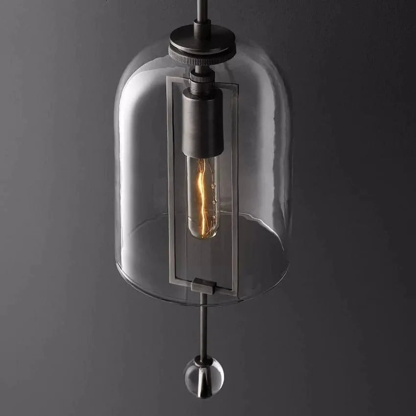 Black Glass and Copper Bell Wall Light for Hallway Living Room & Bedroom – Modern Vertical Sconce Casalolalights Luxury