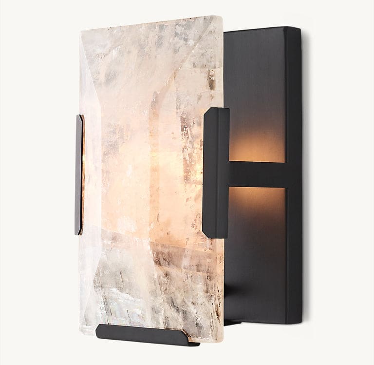 Calcite Wall Lamps for Living Room - Black Finish - Luxury Decor - Sconces