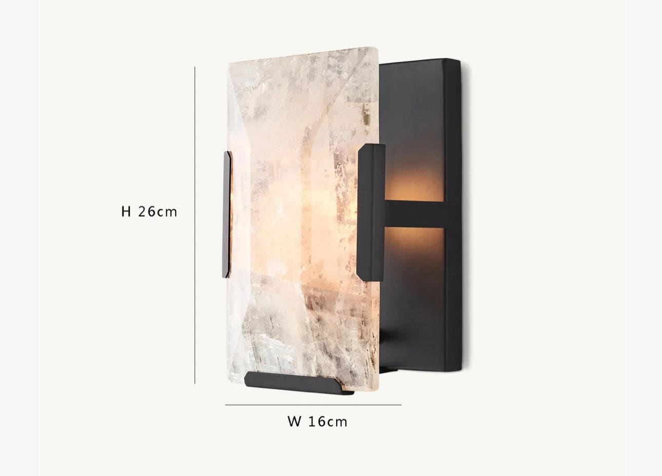 Calcite Wall Lamps for Living Room - Black Finish - Luxury Decor - Sconces