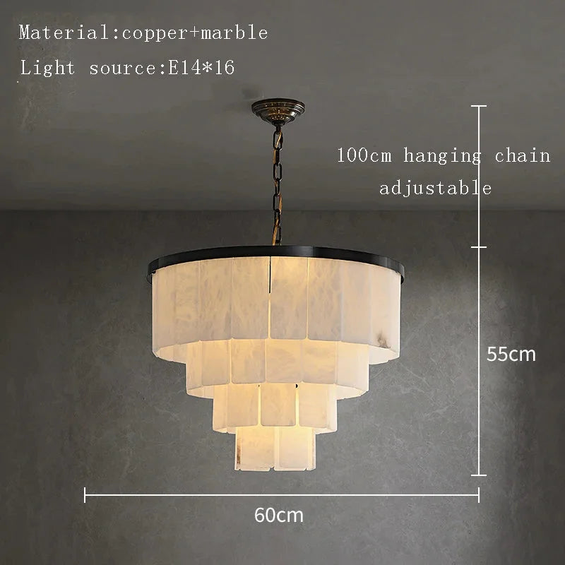 Black Alabaster Tiered Chandelier – Natural Stone Round Pendant Light Casalolalights Luxury Lamps for Interior Designers