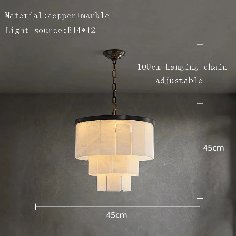 Black Alabaster Tiered Chandelier – Natural Stone Round Pendant Light Casalolalights Luxury Lamps for Interior Designers