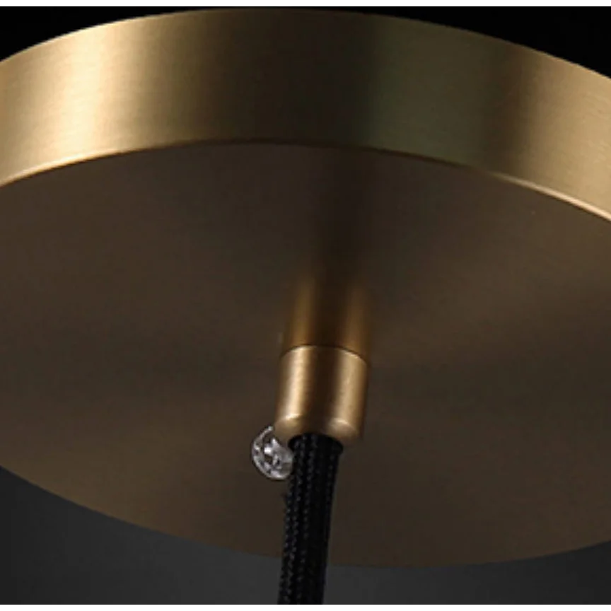 Glass Pendant Light with Brass Accents – Modern Minimalist Hanging for Kitchen Dining Room or Entryway