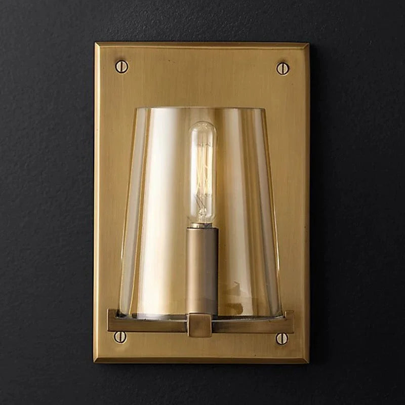 Modern Glass Wall Light with Copper Arm – Gold or Black Finish Casalolalights Luxury Lamps for Interior Designers