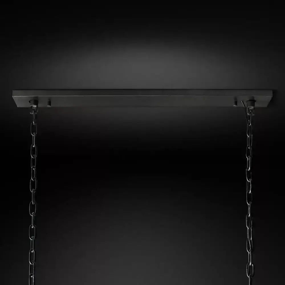 Grand Calcite Crystal Chandelier |black Rectangular Brass Island Light - Chandeliers