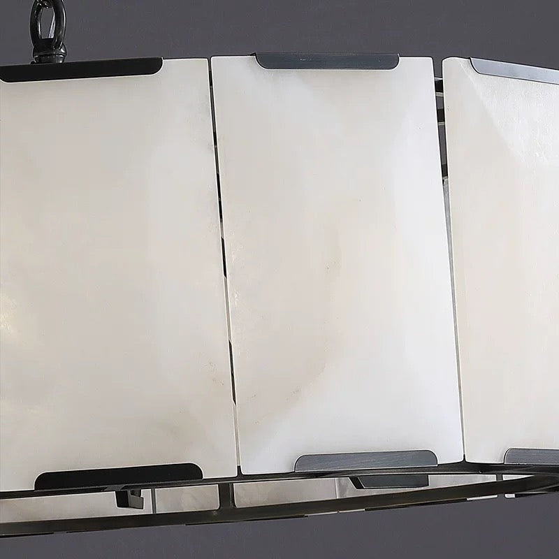 Natural Alabaster Kitchen Island Light – Calcite Linear Black Copper Chandelier for Dining Room Casalolalights Luxury