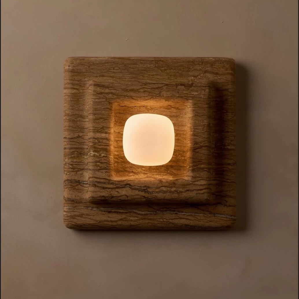 Marble Square Wall Sconce – Casalola Layered Stone Light for Bedroom & Hallway Casalolalights Luxury Lamps Interior