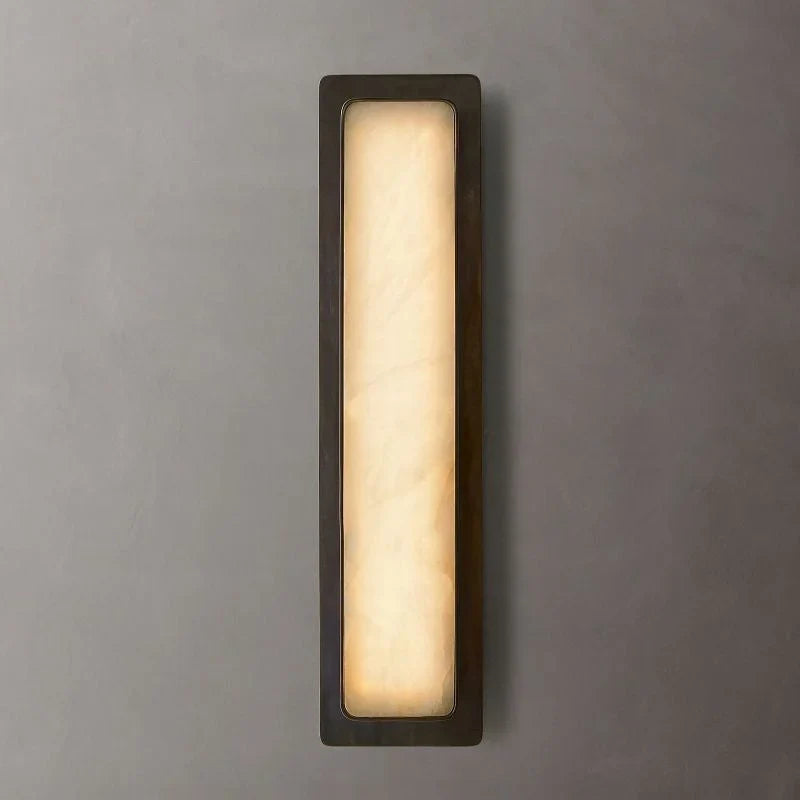 Marble Copper Wall Sconce in Black – Modern Alabaster-look Light for Hallway Bedroom Bathroom Casalolalights Luxury