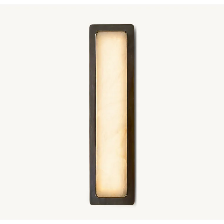 Marble Copper Wall Sconce in Black – Modern Alabaster-look Light for Hallway Bedroom Bathroom Casalolalights Luxury