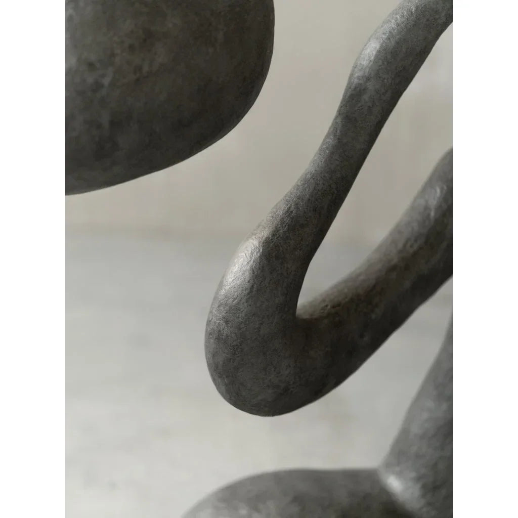 Living Room Wabi Sabi Sculptural Floor Lamp in Charcoal Textured Resin – Organic Modern Statement Lighting