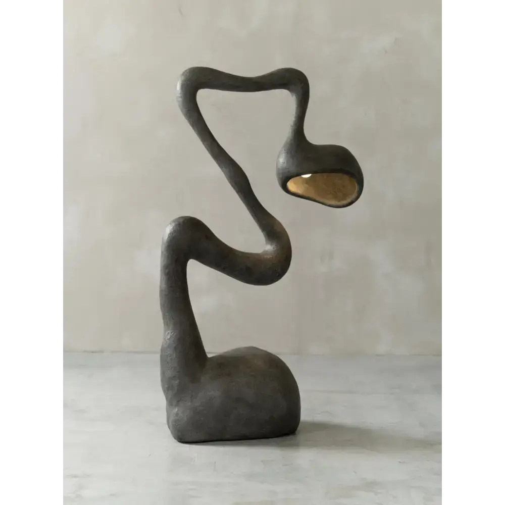 Sculptural Black Resin Floor Lamp | Avant Garde Dimmable Lighting - Lamps