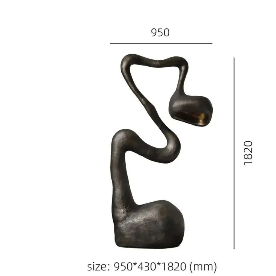 Sculptural Black Resin Floor Lamp | Avant Garde Dimmable Lighting - Lamps