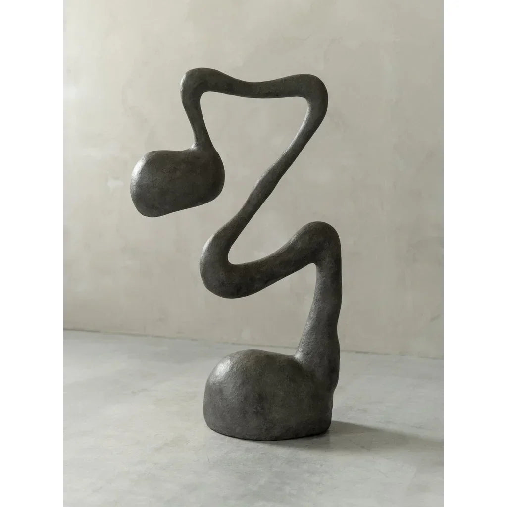 Living Room Wabi Sabi Sculptural Floor Lamp in Charcoal Textured Resin – Organic Modern Statement Lighting