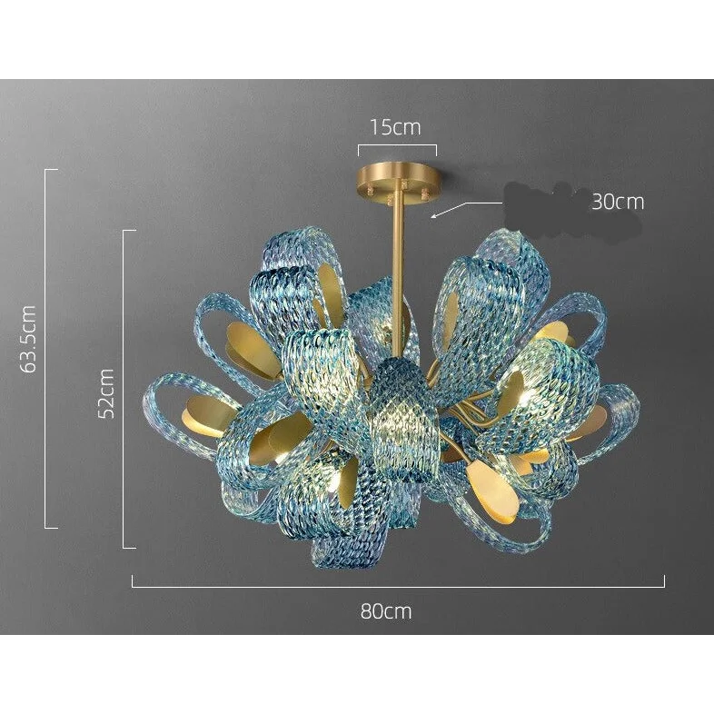 Italian Crystal Chandelier | Art Nouveau Glass and Iron Lighting for Living Dining Rooms