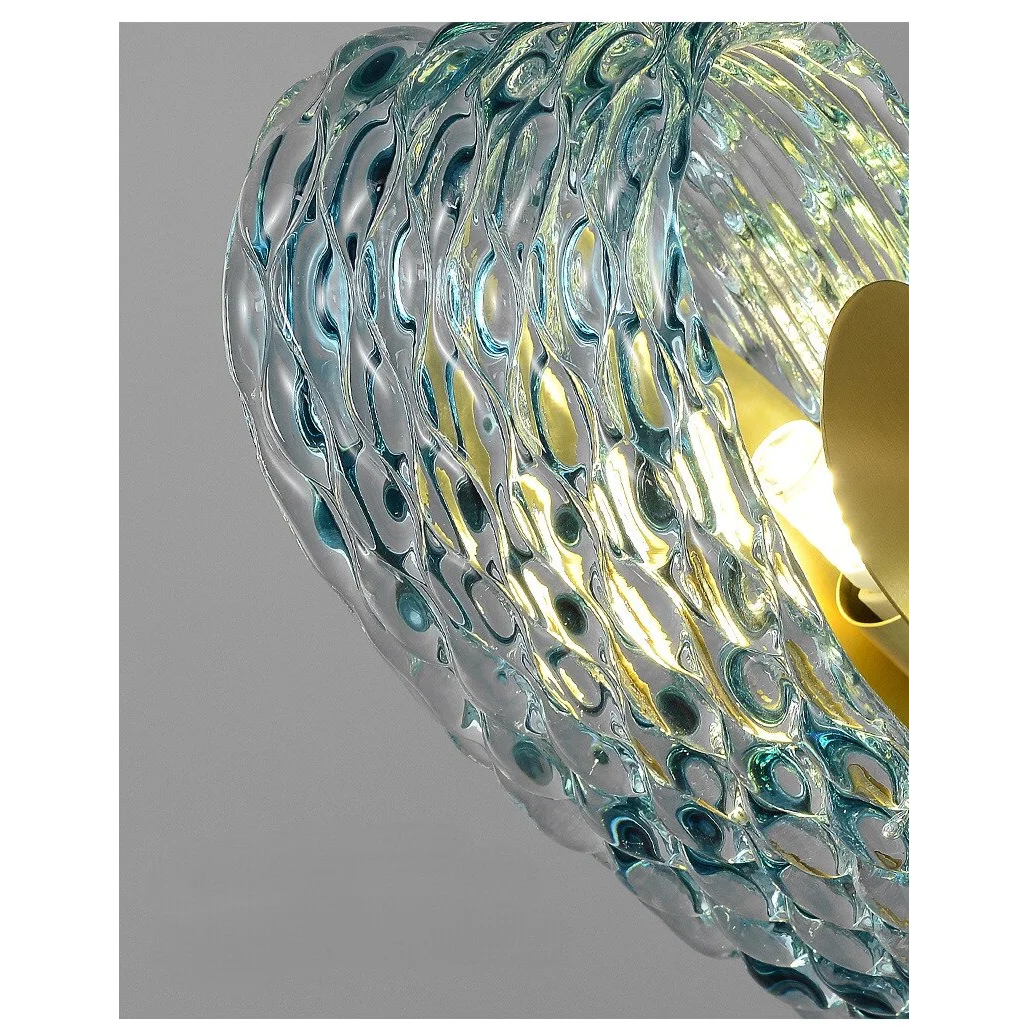 Italian Crystal Chandelier | Art Nouveau Glass and Iron Lighting for Living Dining Rooms