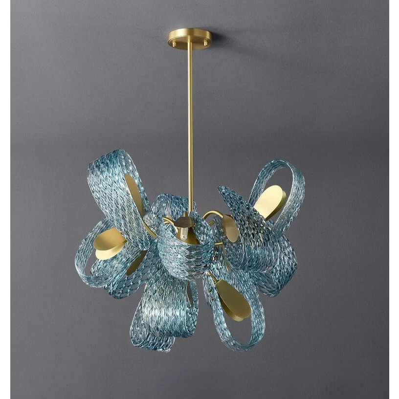 Italian Crystal Chandelier | Art Nouveau Glass and Iron Lighting for Living Dining Rooms