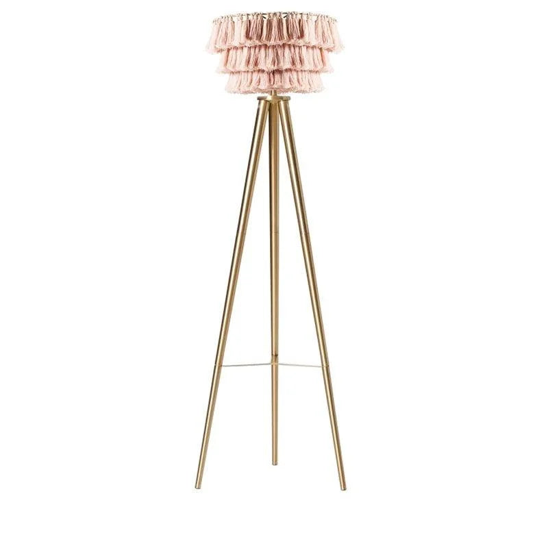Bohemian Tassel Floor Lamp | Organic Cotton & Iron Statement Lighting for Living Room Casalolalights Luxury Lamps