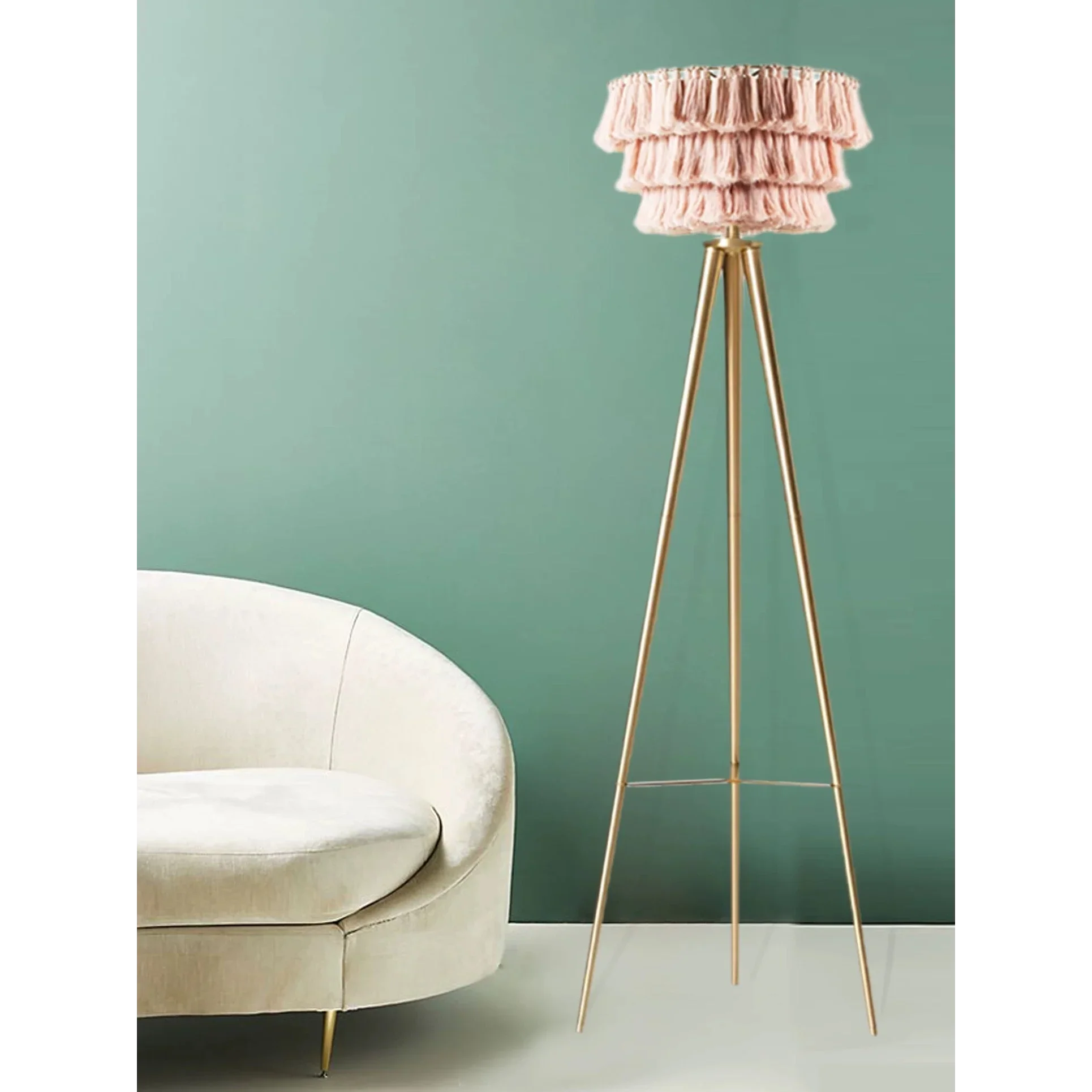 Bohemian Tassel Floor Lamp | Organic Cotton & Iron Statement Lighting for Living Room Casalolalights Luxury Lamps