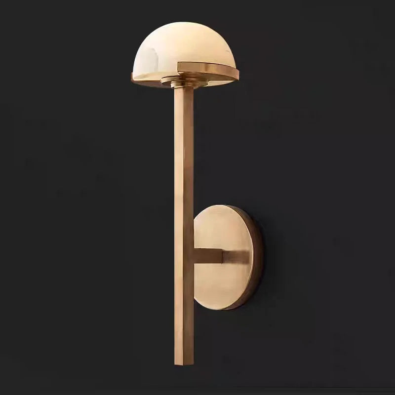 Brass and Alabaster Wall Sconce – Modern Light for Bedroom or Hallway