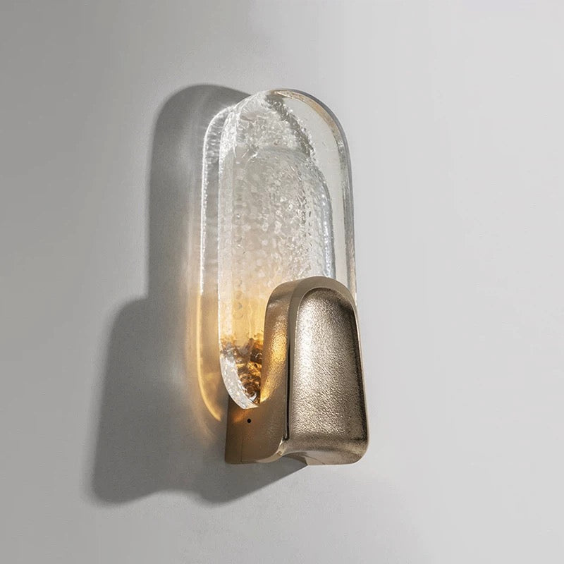 Hand-blown Bubbled Glass Wall Sconce Brass | Tall Hallway Dining Room Pair Bar Light Casalola Lights Luxury Lamps