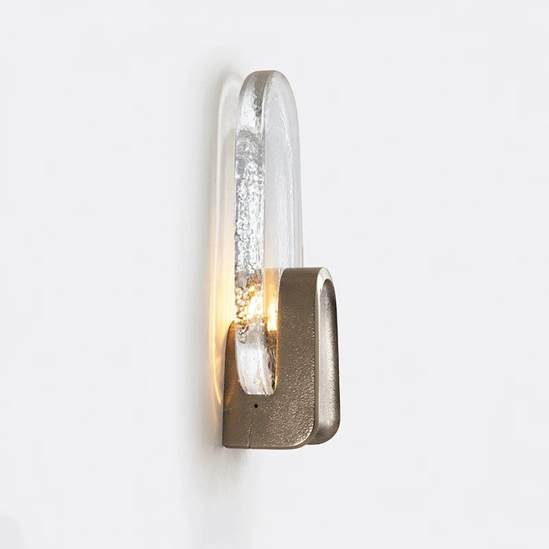 Hand-blown Bubbled Glass Wall Sconce Brass | Tall Hallway Dining Room Pair Bar Light Casalola Lights Luxury Lamps