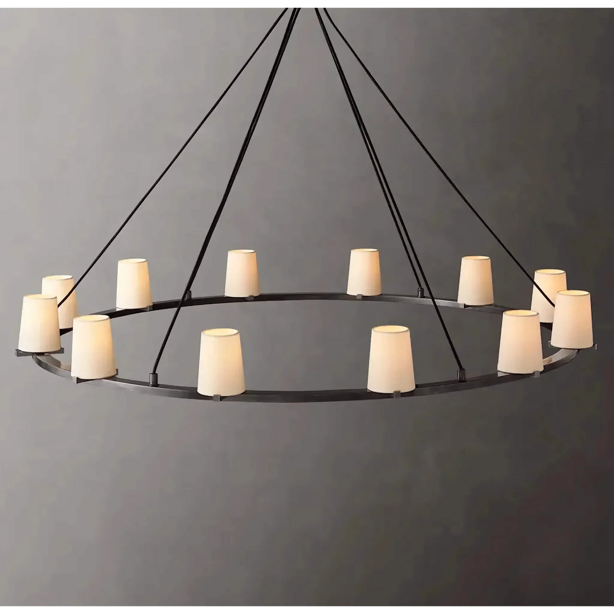 Brass Ring Chandelier with Linen Shades for Dining Room | 6 to 12 Lights 72 153 Cm (28 60 In) Wide Casalola Luxury