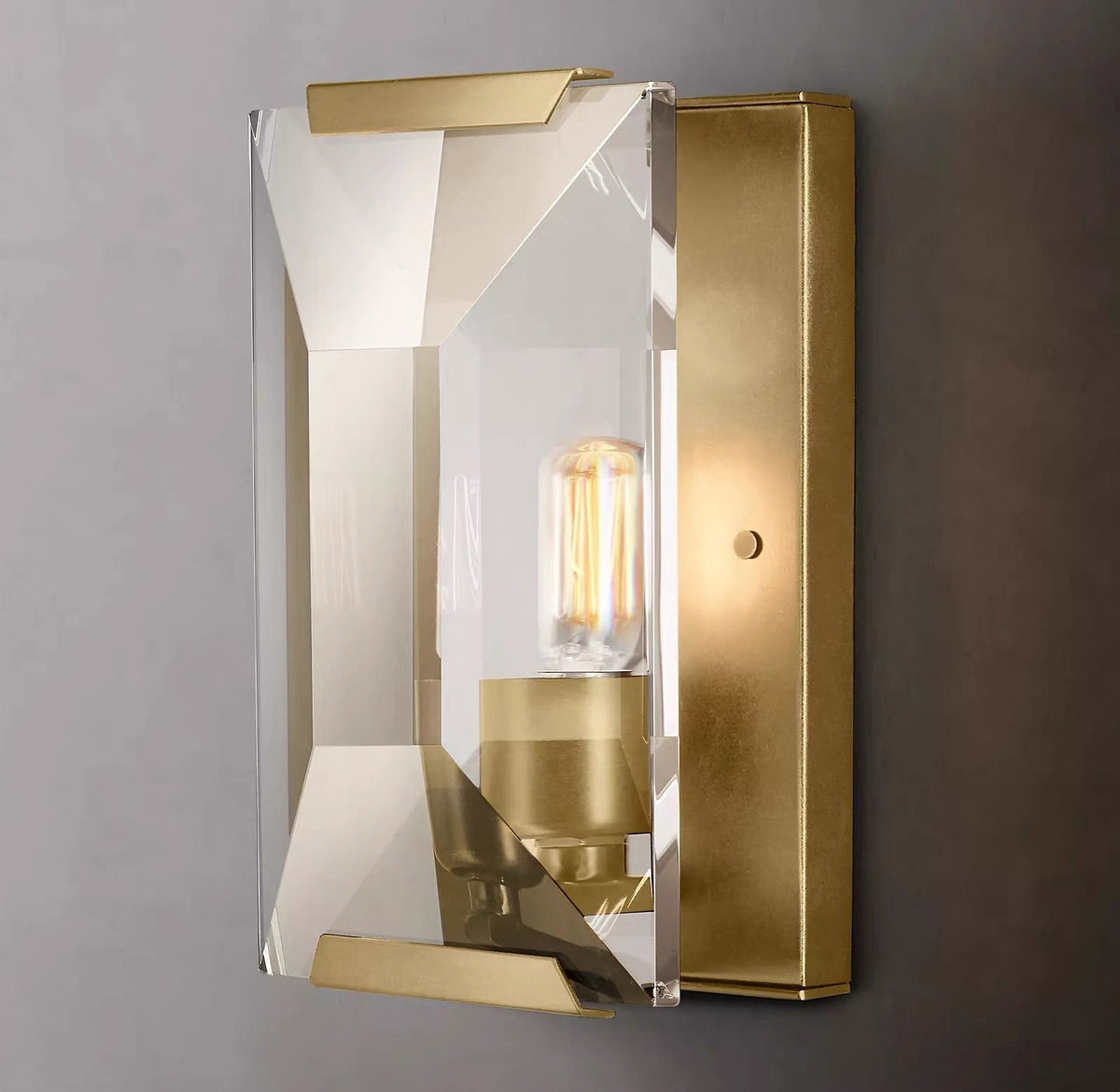 Modern Crystal Wall Sconce with Copper Frame for Hallways & Bathrooms Casalolalights Luxury Lamps Interior Designers