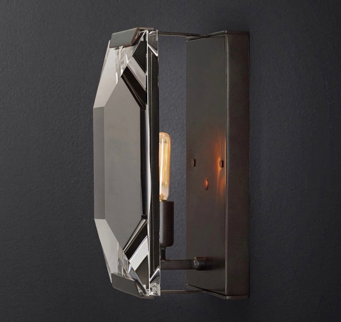 Modern Crystal Wall Sconce with Copper Frame for Hallways & Bathrooms Casalolalights Luxury Lamps Interior Designers