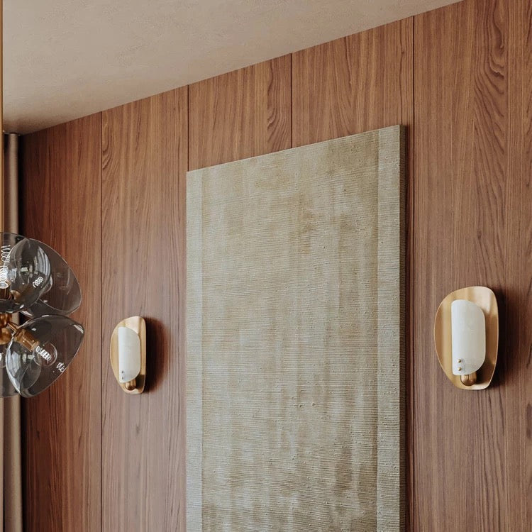 Brass and Glass Wall Sconce – Casalola Organic Backplate Light for Bedroom & Hallway Casalolalights Luxury Lamps