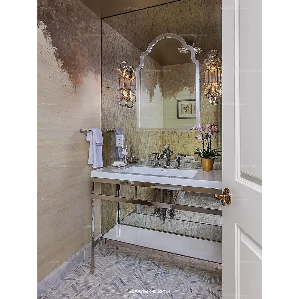 Luxury Crystal Wall Sconce – Silver Art Deco Light Fixture for High-end Interiors - Sconces