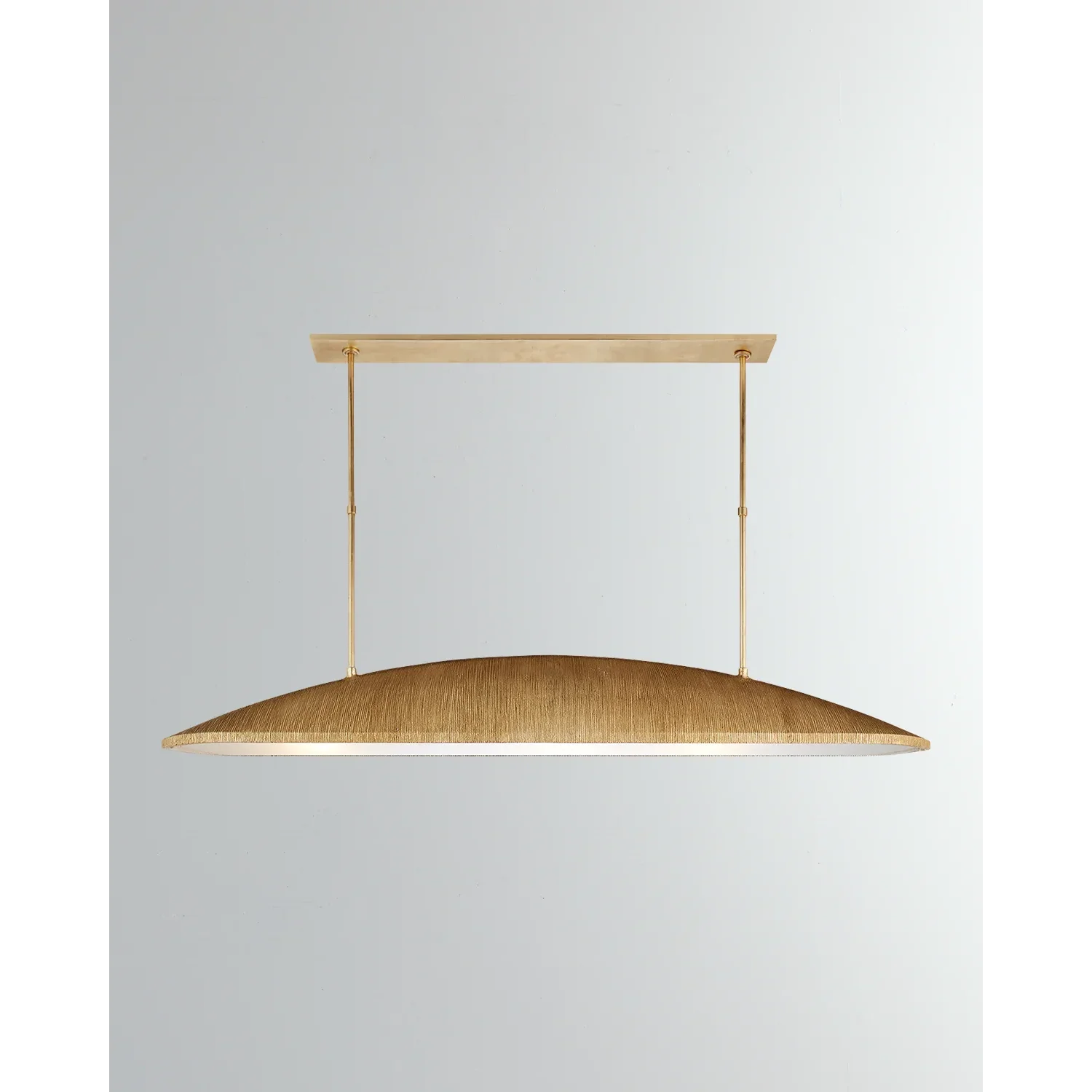 Linear fabric pendant light full view