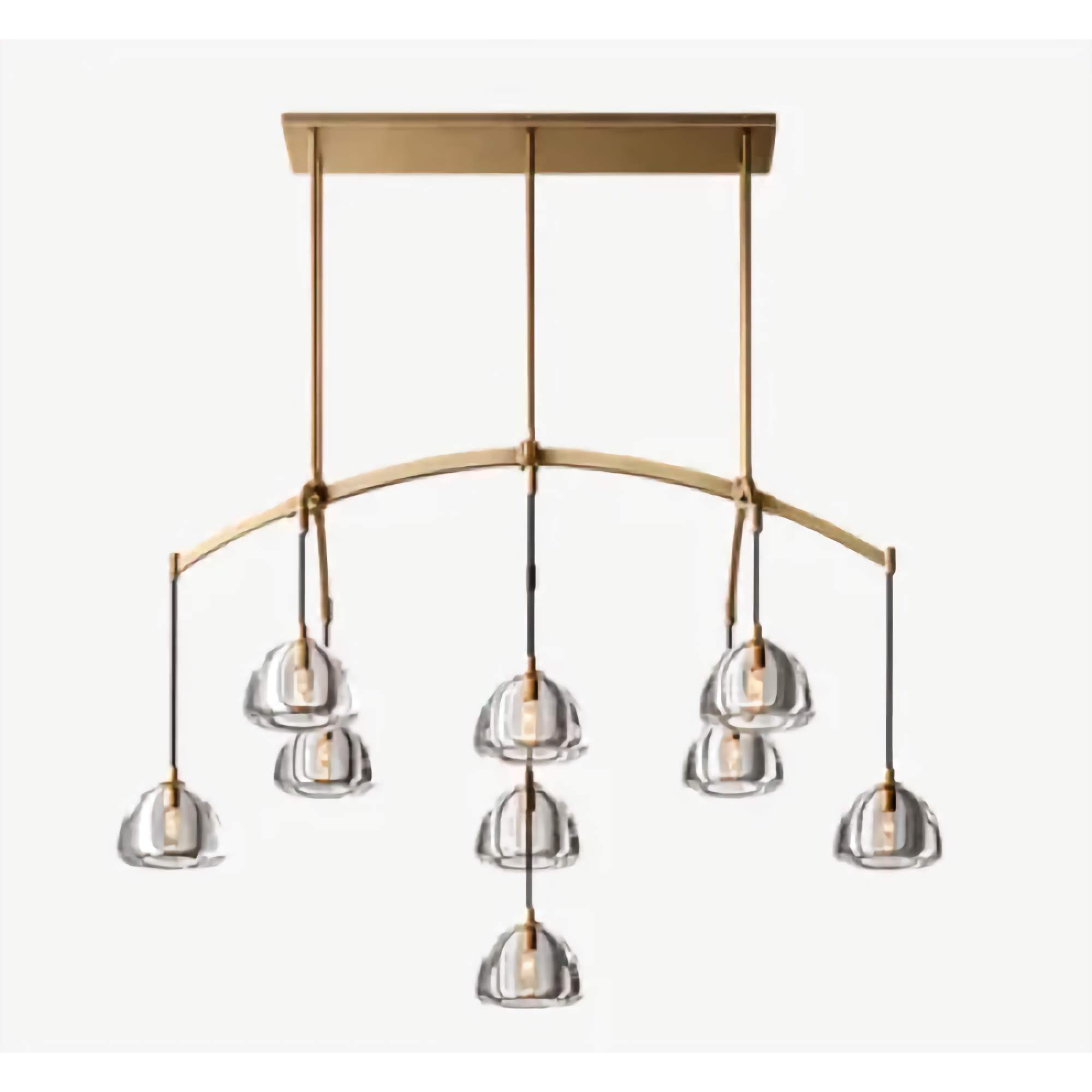 BRASS LINEAR GLASS CHANDELIER | CLHRH5820L