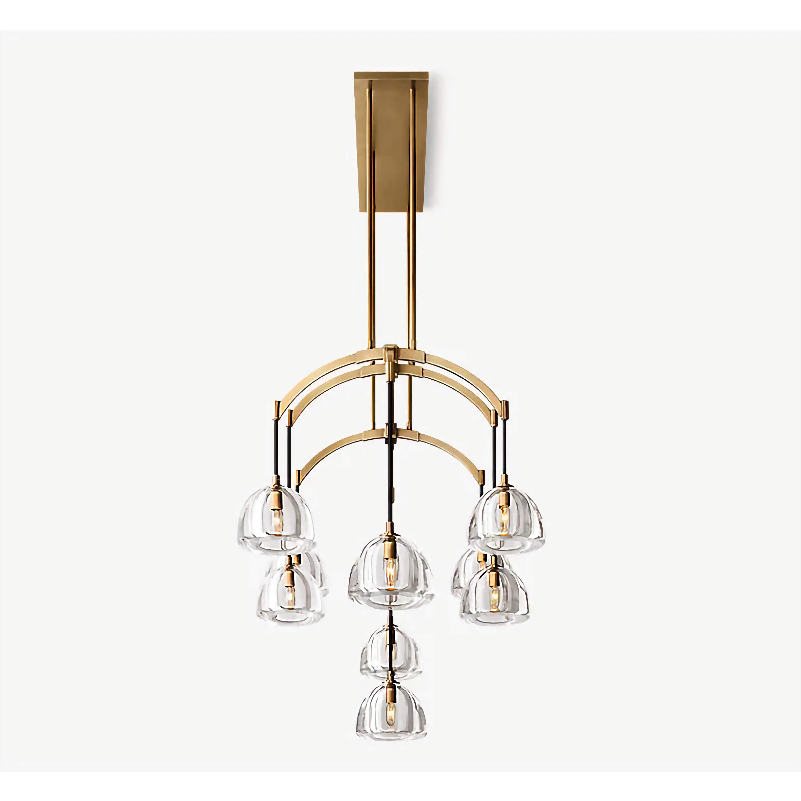 BRASS LINEAR GLASS CHANDELIER | CLHRH5820L