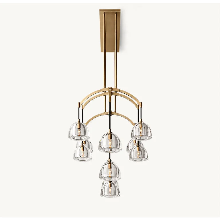 Brass Linear Glass Chandelier | Casalola Art Deco Pendant Light