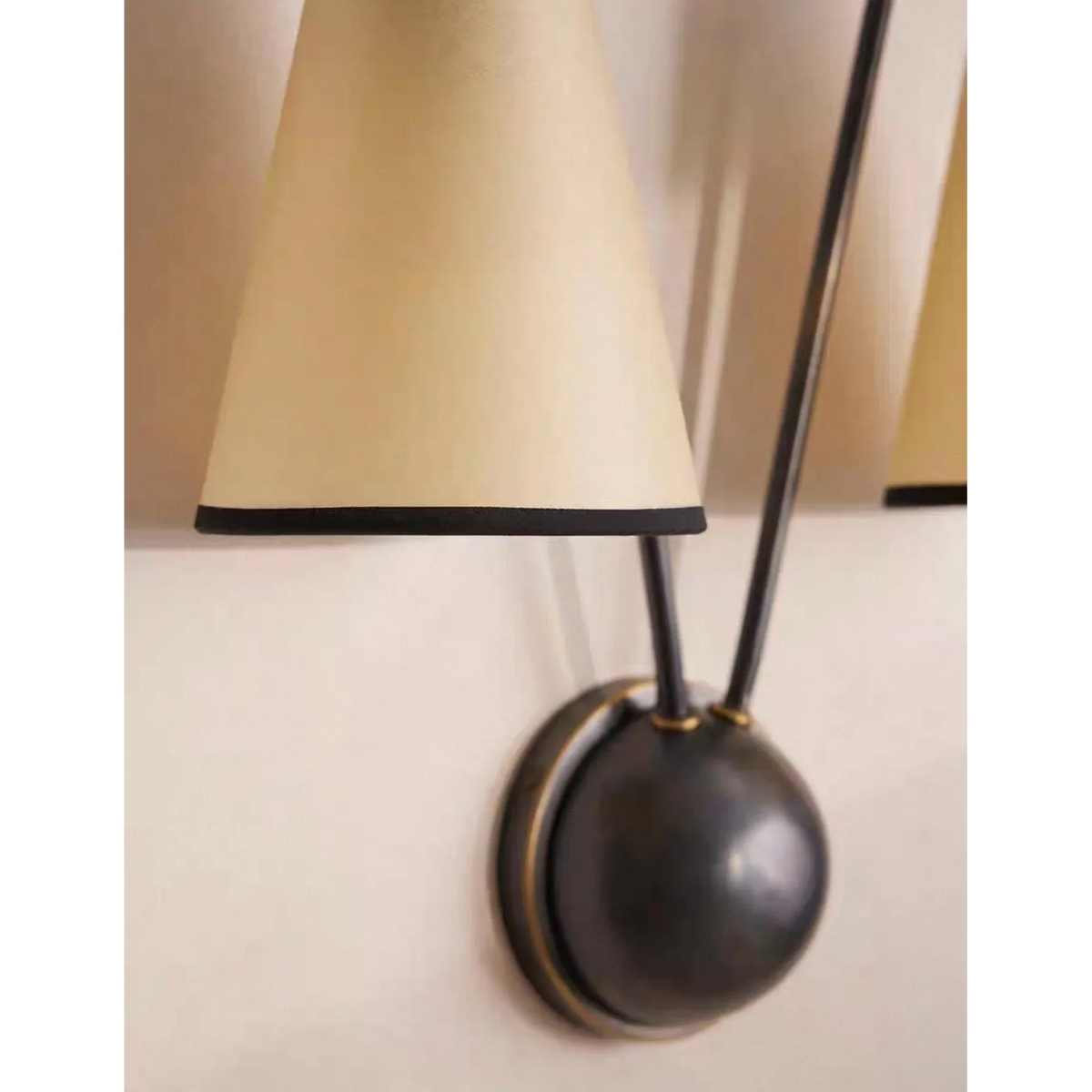 Double Arm Brass Wall Sconce Fabric Shades | Bedside Reading Light Plug in Option or Black Casalola Lights Luxury Lamps