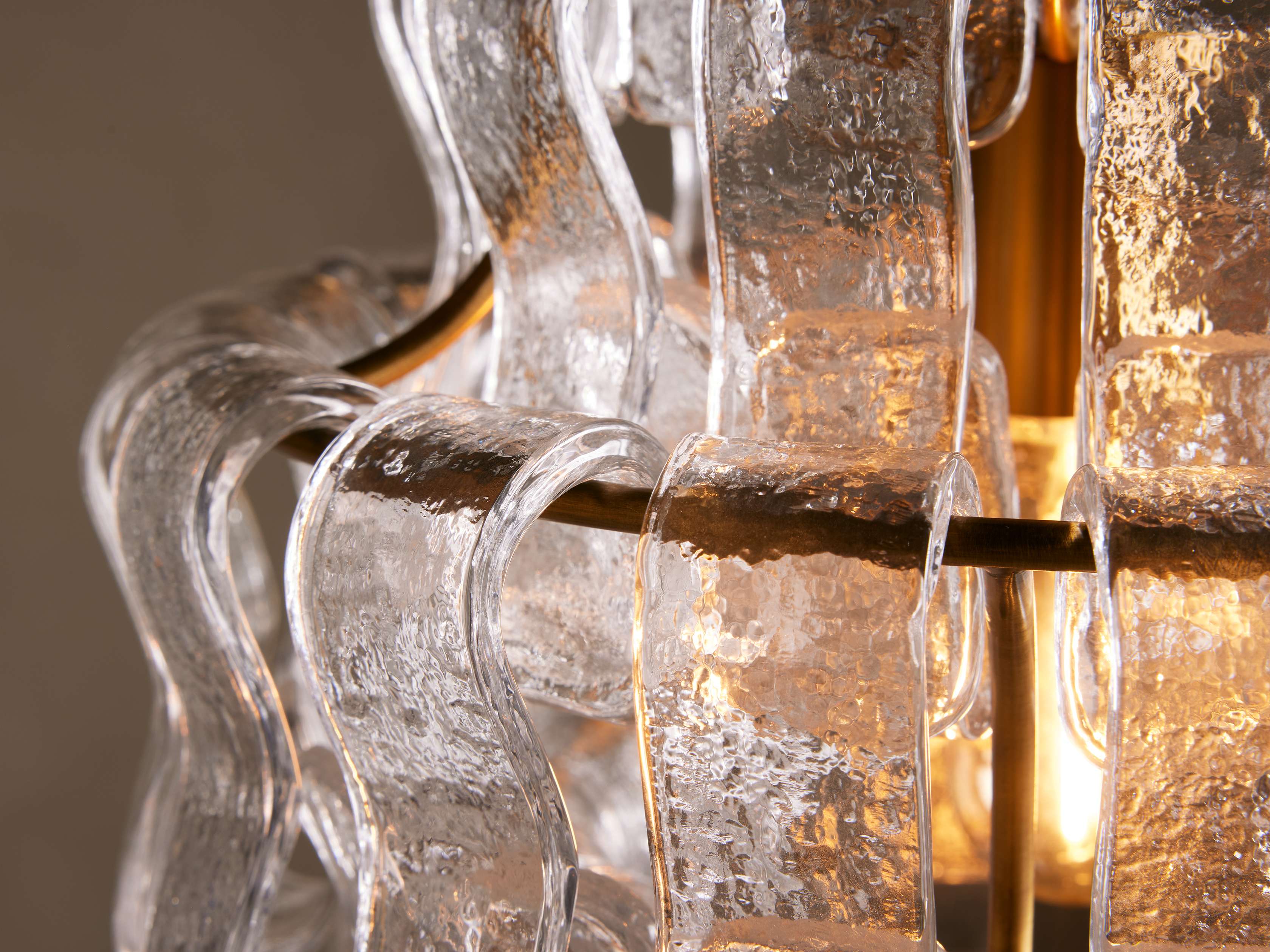 Textured Curved Glass Panel Pendant Light with Bronze Frame Dining Table or Kitchen Counter Lighting Casalolalights