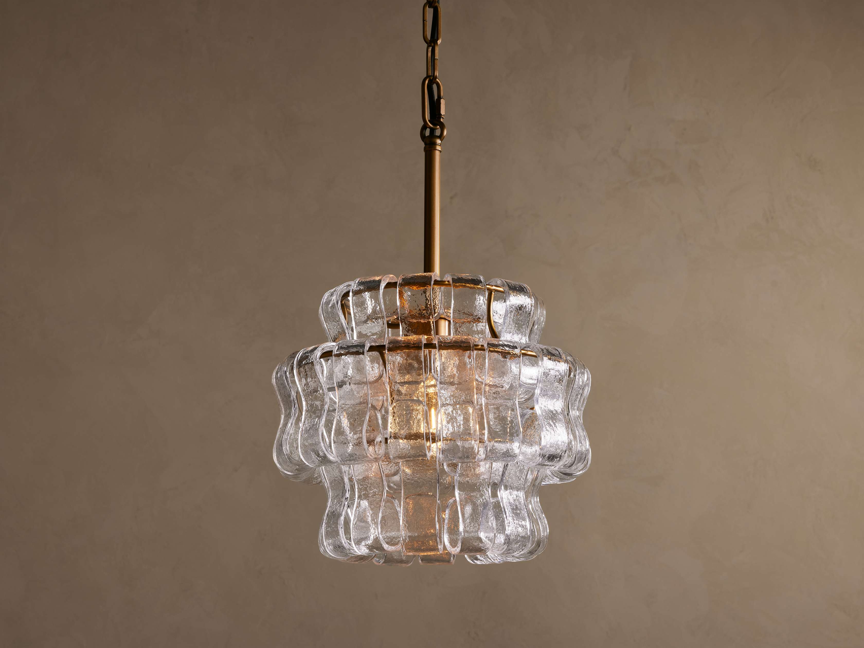 Textured Curved Glass Panel Pendant Light with Bronze Frame Dining Table or Kitchen Counter Lighting Casalolalights