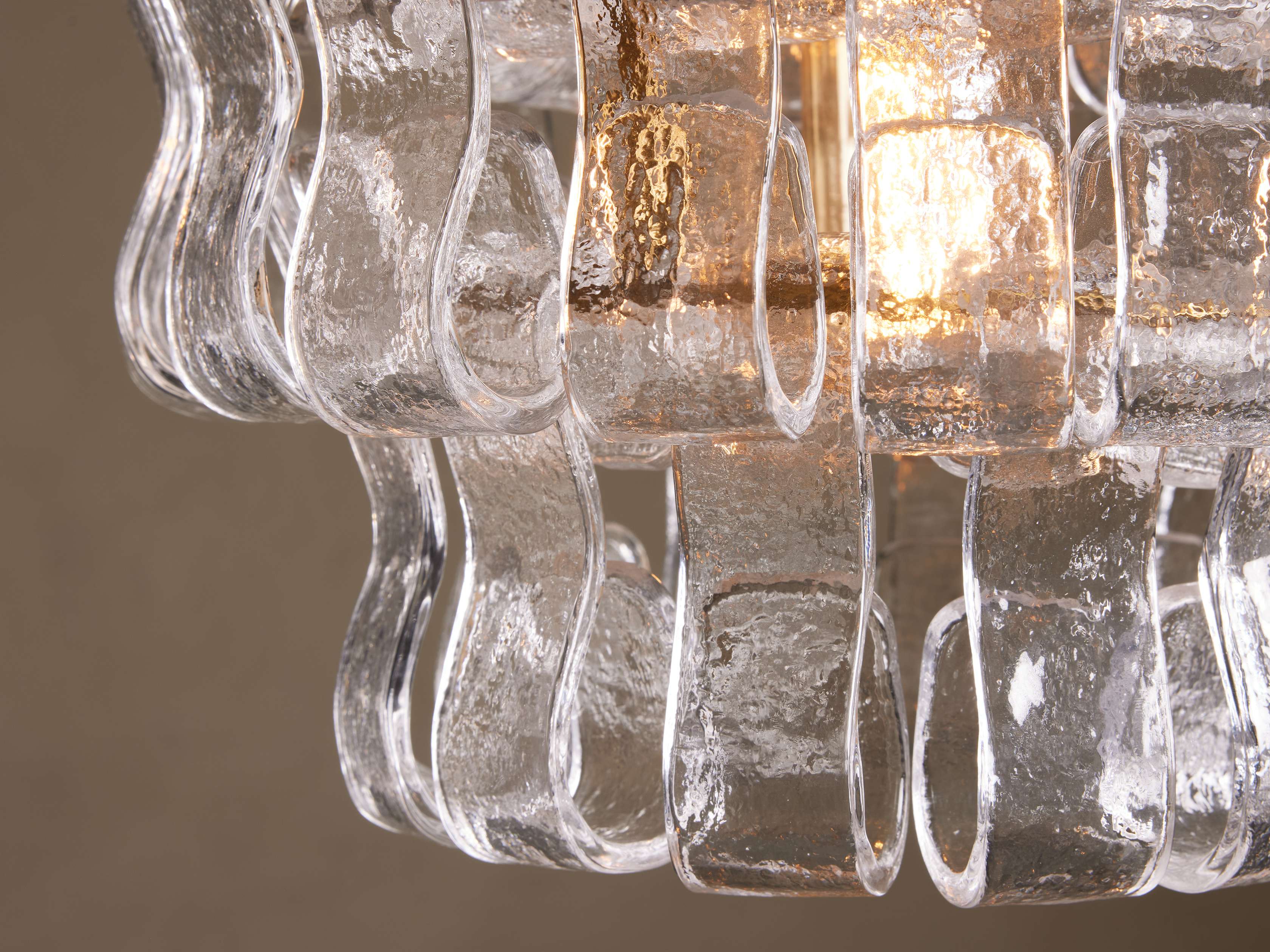 Textured Curved Glass Panel Pendant Light with Bronze Frame Dining Table or Kitchen Counter Lighting Casalolalights