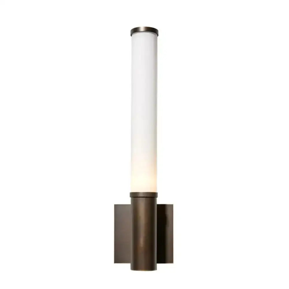 Brushed Bronze Tube Sconce | Vertical Modern Wall Lighting - Sconces
