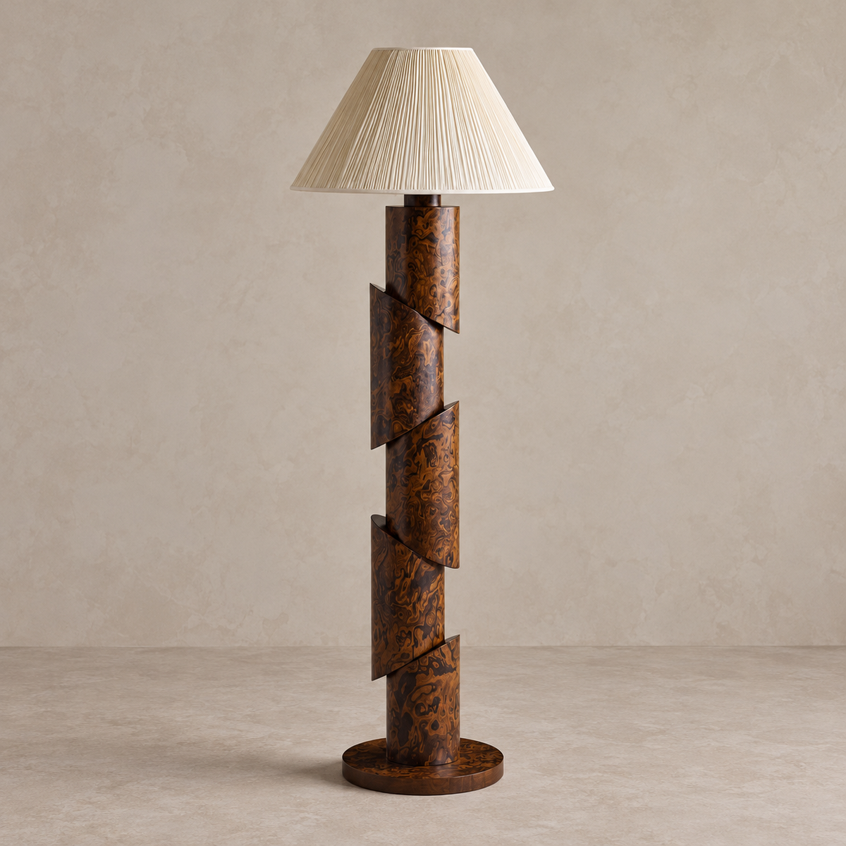 Burl Wood Floor Lamp