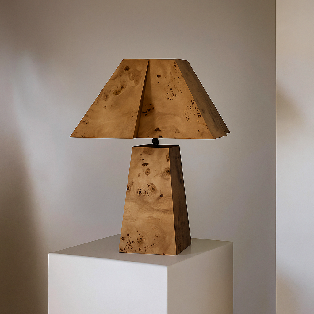 Burl Wood Table Lamp | Japandi | Minimalist for High-end Interiors Casalolalights Luxury Lamps for Interior Designers