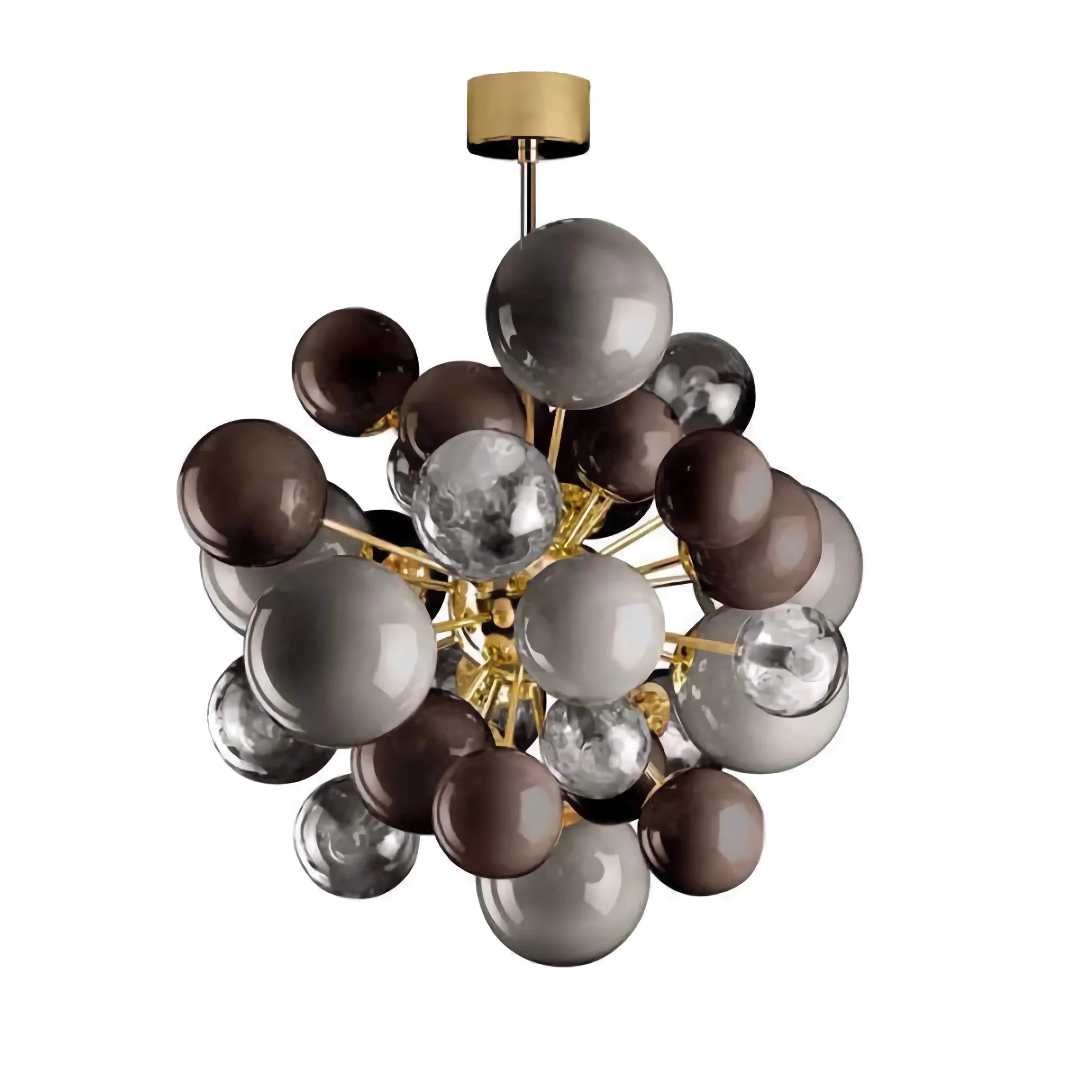 Smoky grey tinted glass sphere detail