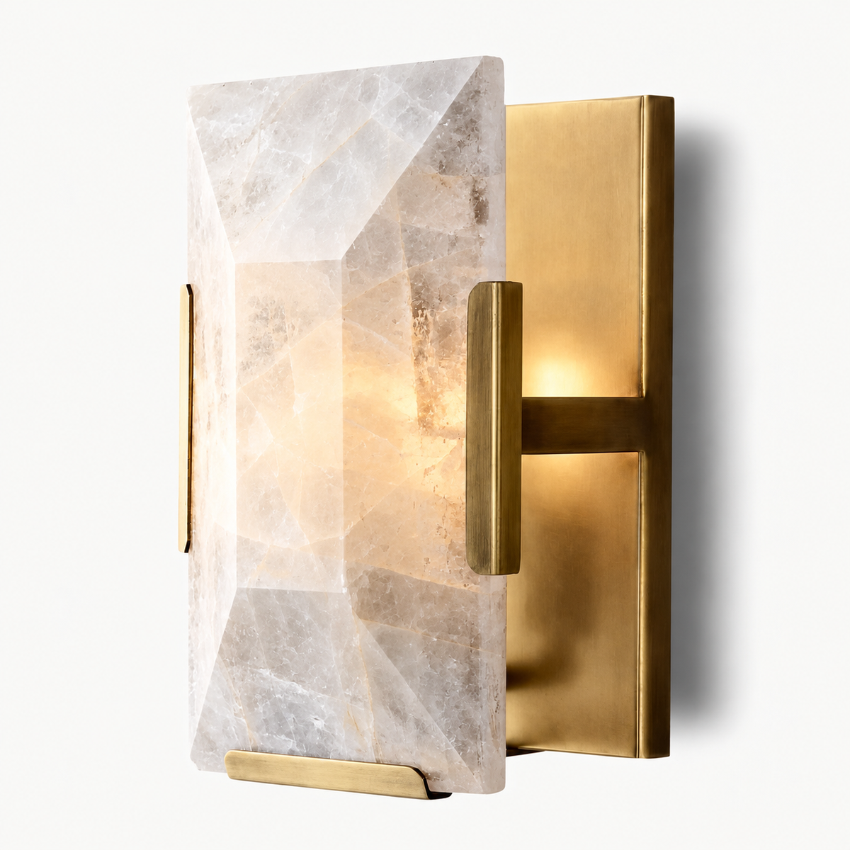 Genuine Calcite & Brass Wall Sconce | Vanity Pair Bedside Hallway Light E12 Warm 2700k Glow Casalola Lights Luxury