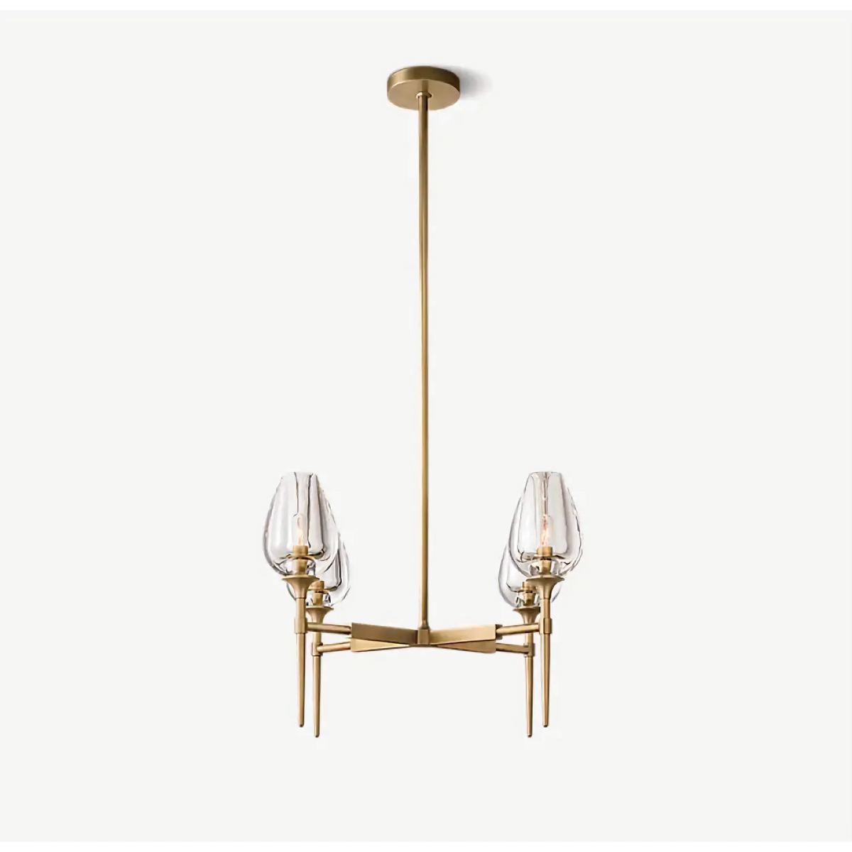 Smoked Glass Chandelier for Dining Room | Tulip Candle Shades Brass or Black 27 42 54 Inch Wide Casalola Lights Luxury