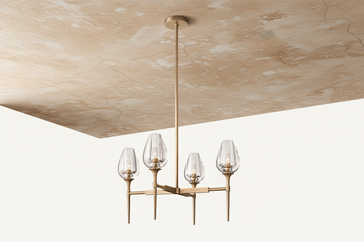 Smoked Glass Chandelier for Dining Room | Tulip Candle Shades Brass or Black 27 42 54 Inch Wide Casalola Lights Luxury
