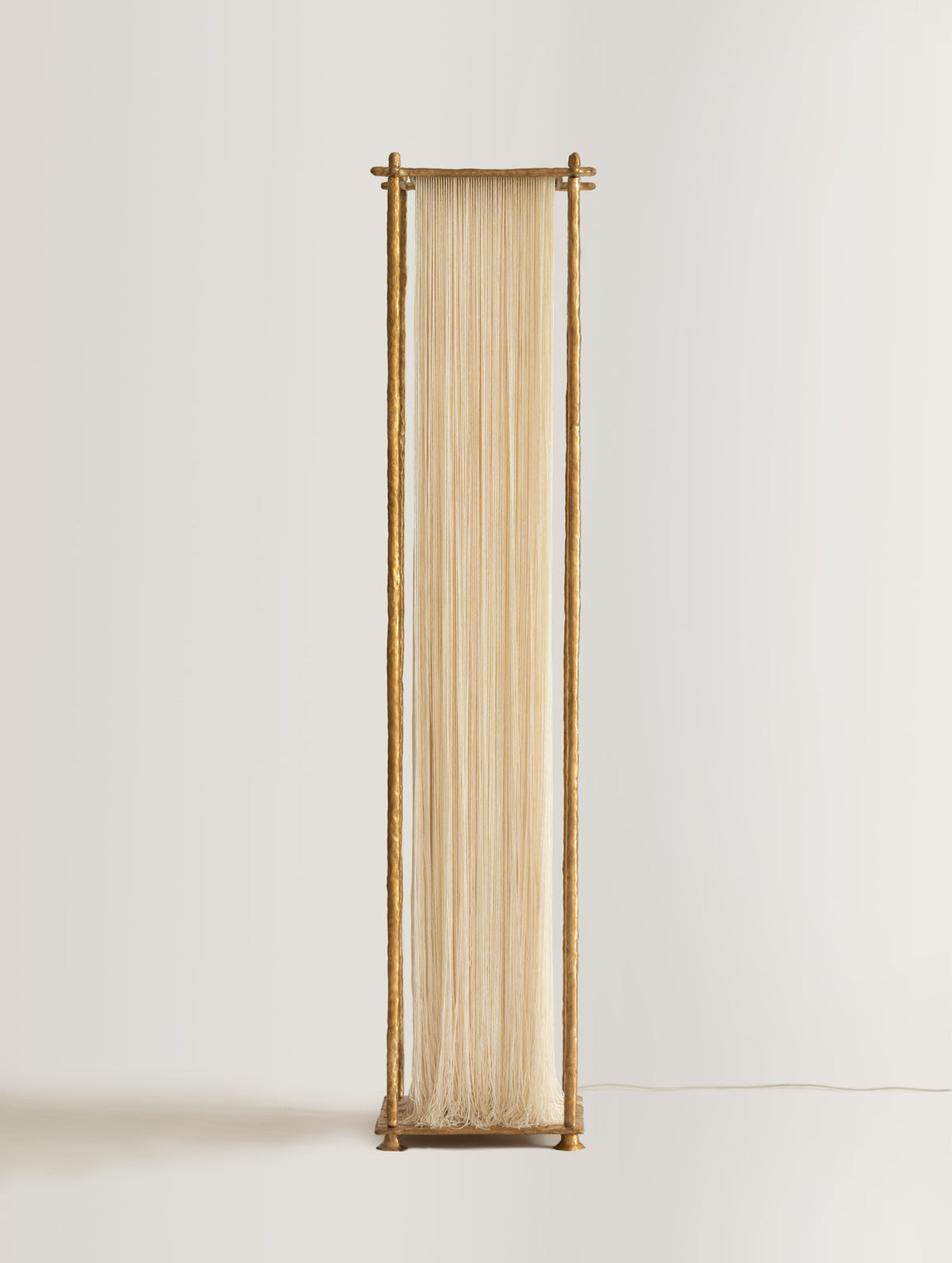 Silk Tassel 4 Light Floor Lamp Brass Tone | Tall 183cm Art Deco Column G9 Lamps Narrow 35cm Profile Casalola Lights
