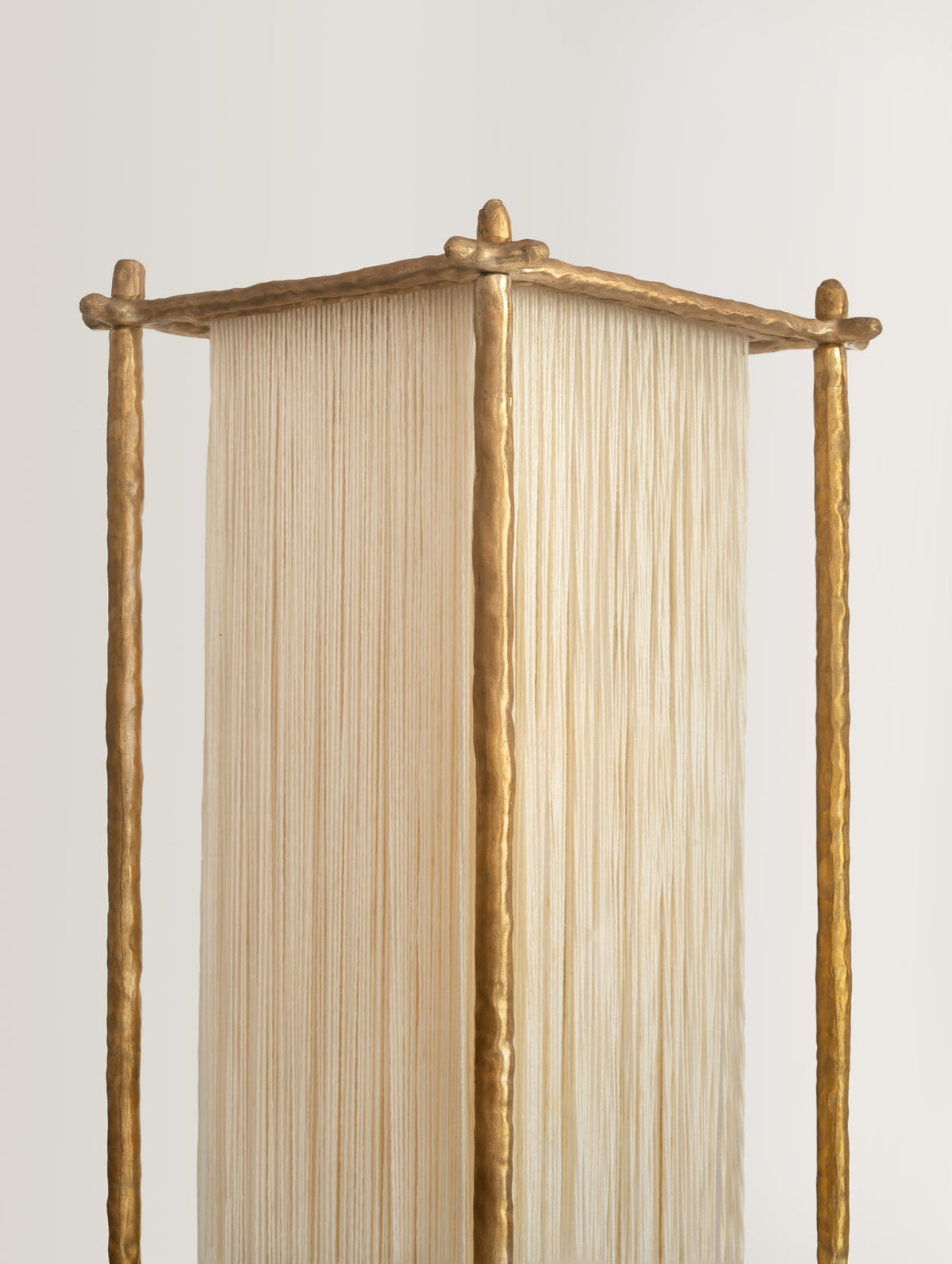 Silk Tassel 4 Light Floor Lamp Brass Tone | Tall 183cm Art Deco Column G9 Lamps Narrow 35cm Profile Casalola Lights