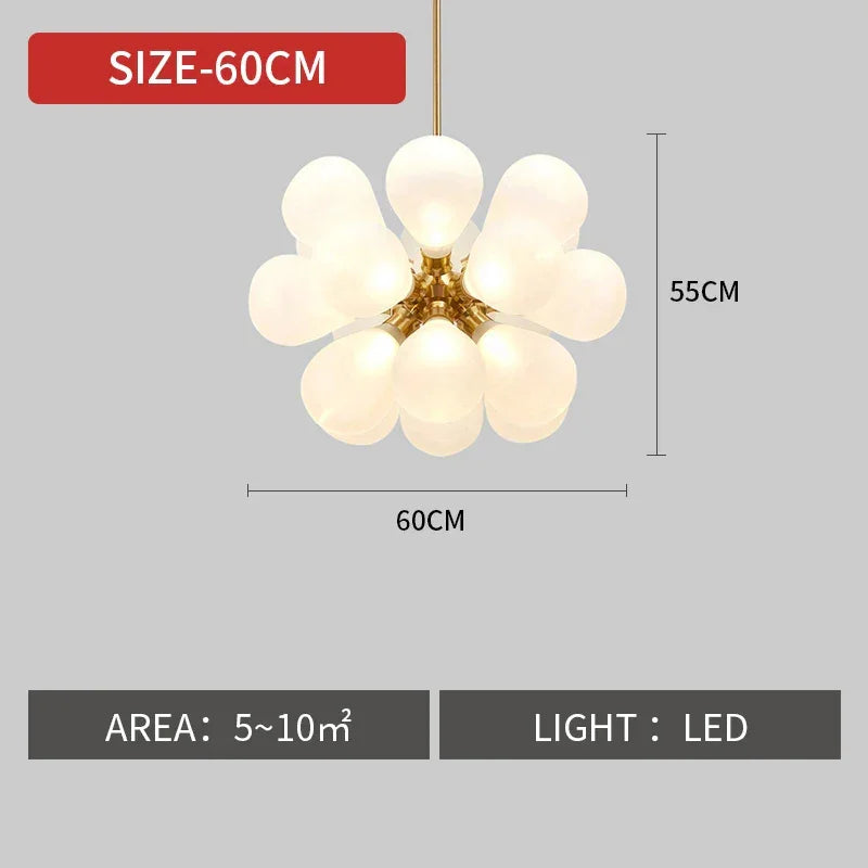 Eclectic Chandelier | Contemporary Hand-blown Glass | Luxury Flush Mount Installation