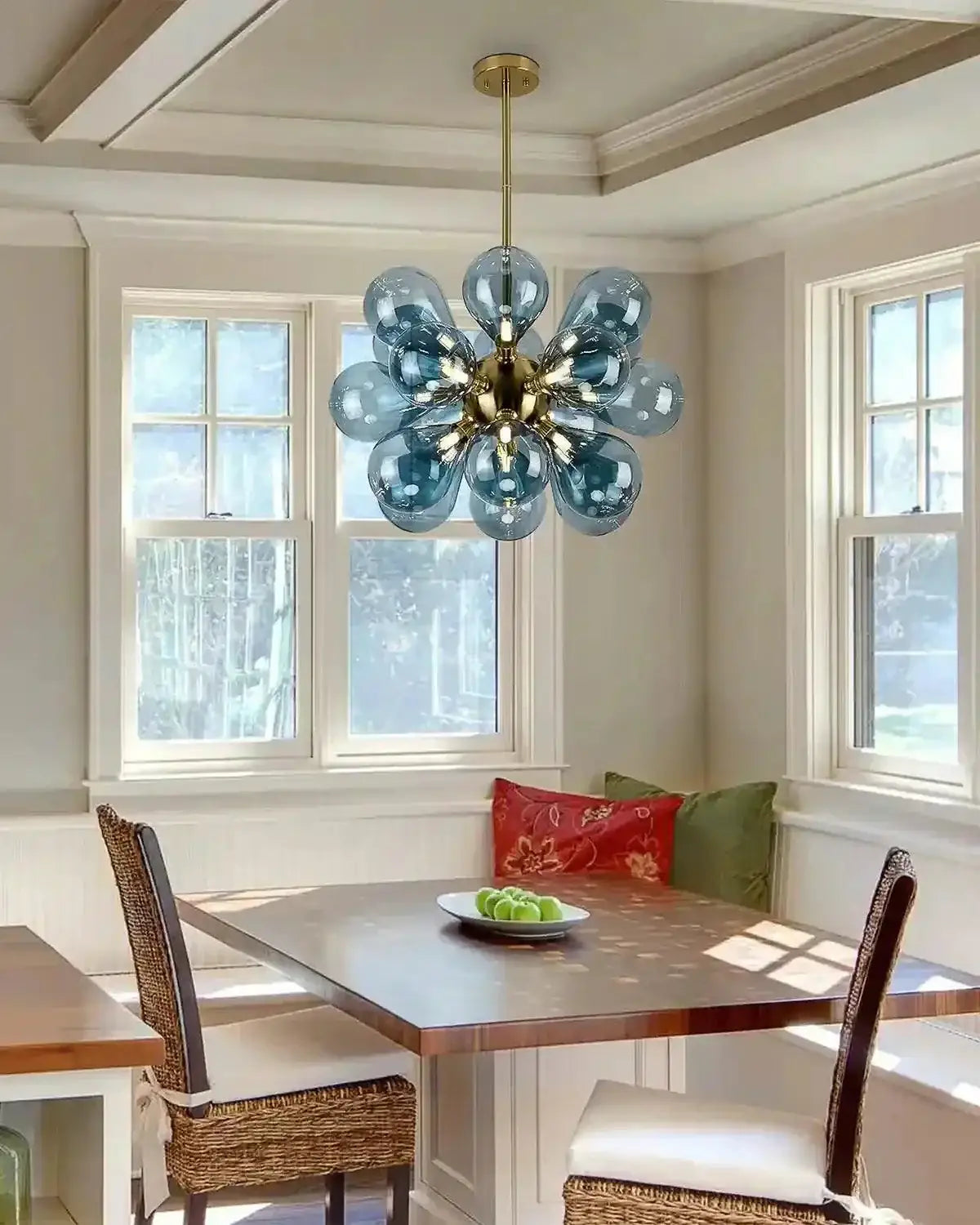 Eclectic Chandelier | Contemporary Hand-blown Glass | Luxury Flush Mount Installation - Semi-flush Mounts